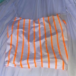 neon orange striped tank top